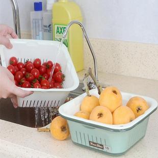 塑料洗菜盆沥水篮滤水筛盆厨房沥水筐多用筛塑料家居八件套沥水篮