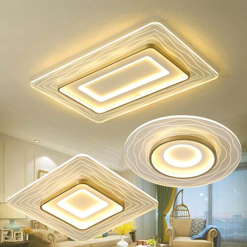现代简约LED客厅吸顶灯条纹波浪特色款灯具2021新款个性餐厅灯饰