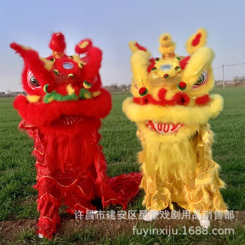 南狮舞狮头全套北狮道具醒狮仿澳洲全羊毛醒狮醒狮道具