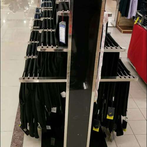 商用服装店裤架不锈钢裤台双面陈列中岛衣架落地展示架店铺置物架