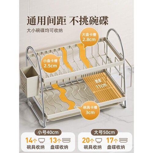 德国碗架碗碟收纳架厨房置物架多功能碗柜台面家用碗盘碗筷沥水架