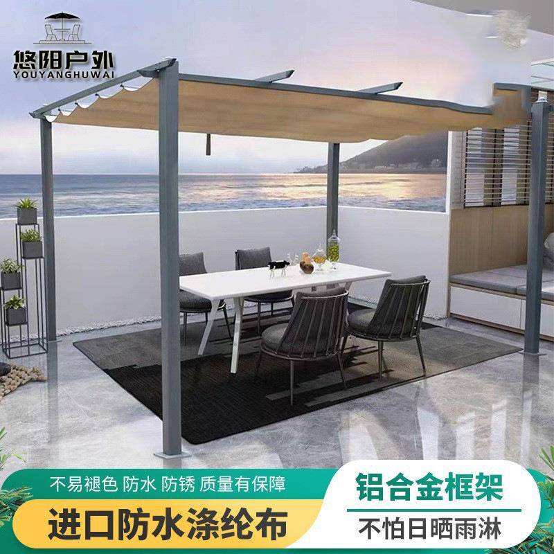 别墅阳台遮阳棚铝合金葡萄架子庭院长廊户外院子爬藤架花园雨蓬