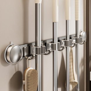 吸盘式挂壁拖把夹高端壁挂夹墙挂粘贴棉柔巾强力挂墙卫生间2025新