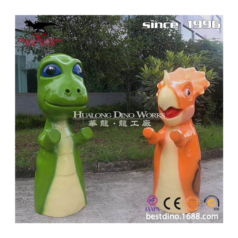 新品玻璃钢卡通三角龙腕龙室外摆件纯手工艺品塑模模型