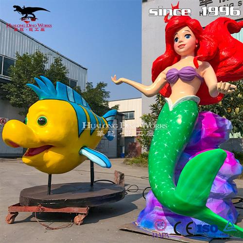 仿真海洋生物小丑鱼美人鱼动态机械模型美陈摆动物源头厂家