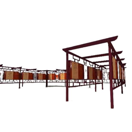 不锈钢文化长廊花架小区中式地产景观雕塑廊架公园休息铁艺长廊