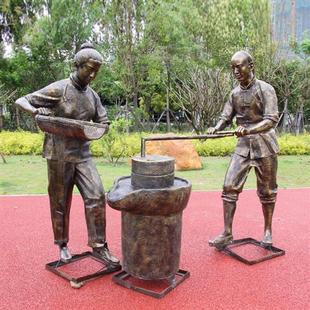 户外农耕主题文化人物仿铜玻璃钢摆件公园商业街景观小品酒店软装