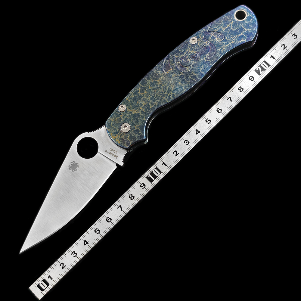 蜘蛛C81钛合金柄户外露营家用便携EDC水果刀工具刀