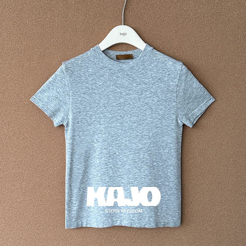 KAJO韩系设计感纯色圆领感T恤