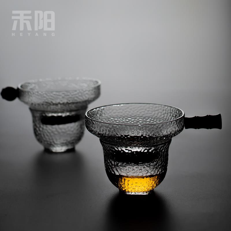 耐热玻璃过滤网茶漏实木把日式虑网套装功夫茶具配件茶叶茶滤漏斗