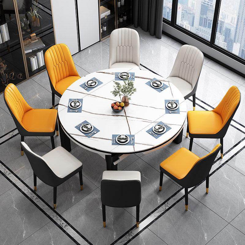 简约现代岩板餐桌可伸缩折叠小户型家用饭桌实木餐桌椅组合圆桌,住宅家具,岩板餐桌,淘宝优惠券,粉丝福利购,淘宝优惠卷