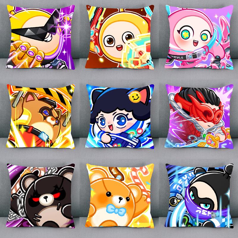 蛋仔派对超燃竞技场小粉狸猫大力枕头公仔方形靠垫靠枕午睡抱枕