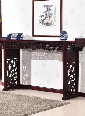 新中式实木草龙条案门厅鞋餐柜屏风雕花彷古中堂长条案玄关隔断