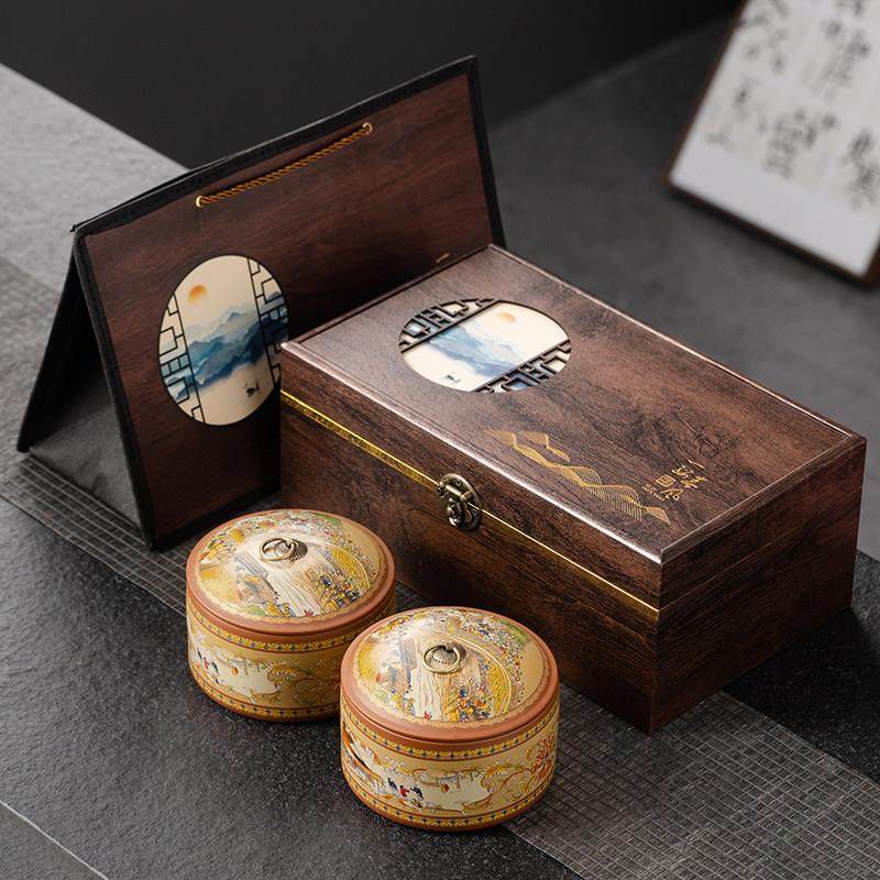 紫砂茶叶罐定制LOGO礼盒空盒茶叶包装礼品防潮密封储茶罐绿茶普洱