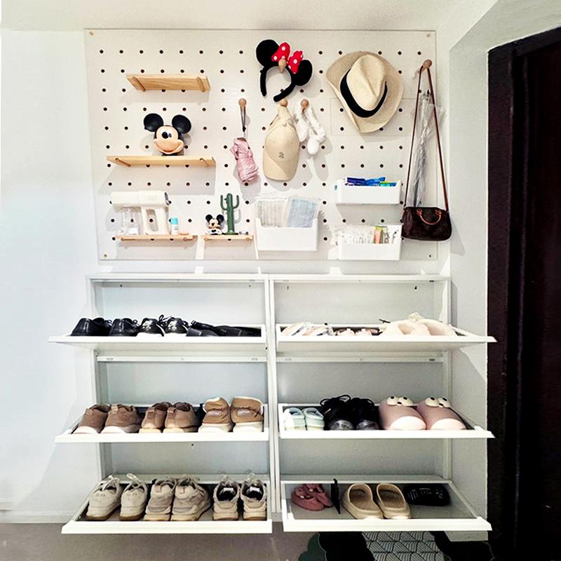 木目iwood 入户玄关室内洞洞板鞋柜一体 楼道门口外超薄放鞋柜