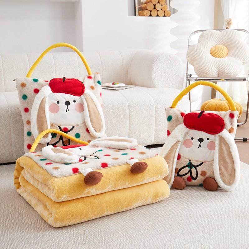 【手提款抱枕毯】四季多功能盖毯毛毯可折叠沙发办公室午睡二合一,居家布艺,抱枕被,淘宝优惠券,粉丝福利购,淘宝优惠卷