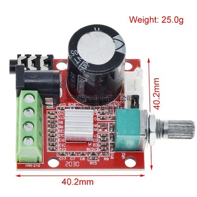 PAM8610迷你功放板 TDA2030 12V 10W纯D类立体声功放