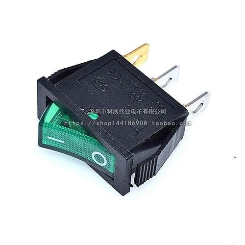红色绿色船型开关KCD3-101N KCD2 3脚2档带灯 翘板开关15A/250V