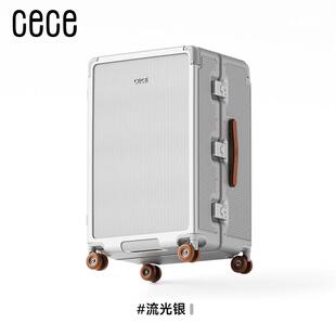 【新品】cece铝框行李箱女加厚结实20寸男万向轮旅行箱皮箱大容量