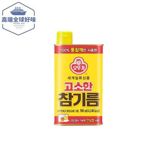 韩国进口不倒翁香油500ml韩式拌饭芝麻油食用油调味油罐装545