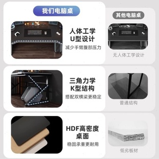 桌家用简易书桌卧室现简约写字台出租屋用桌 厂促电竞桌电脑桌台式