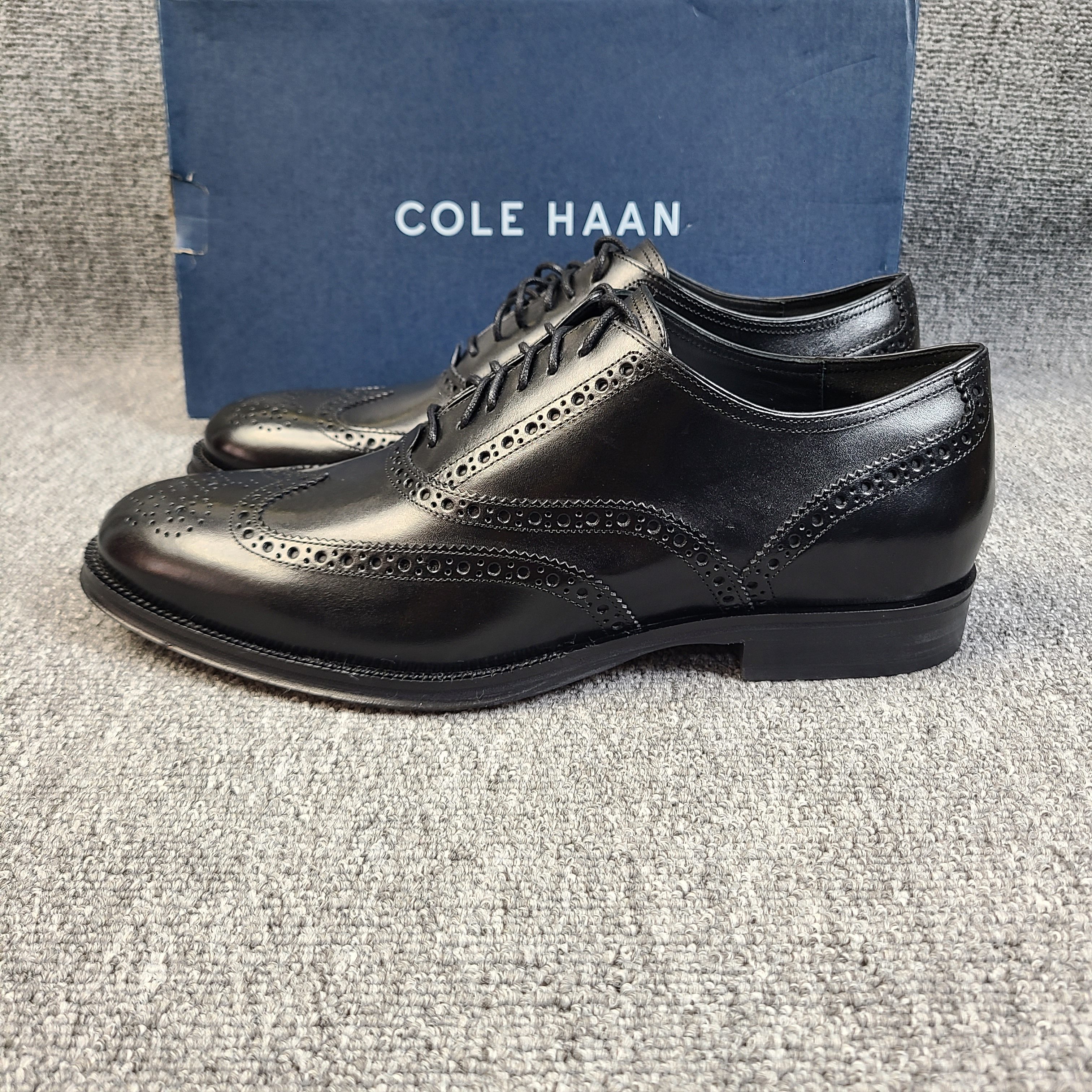 Cole Haan/歌涵 男鞋时尚百搭舒适春秋黑色雕花真皮商务正装皮鞋
