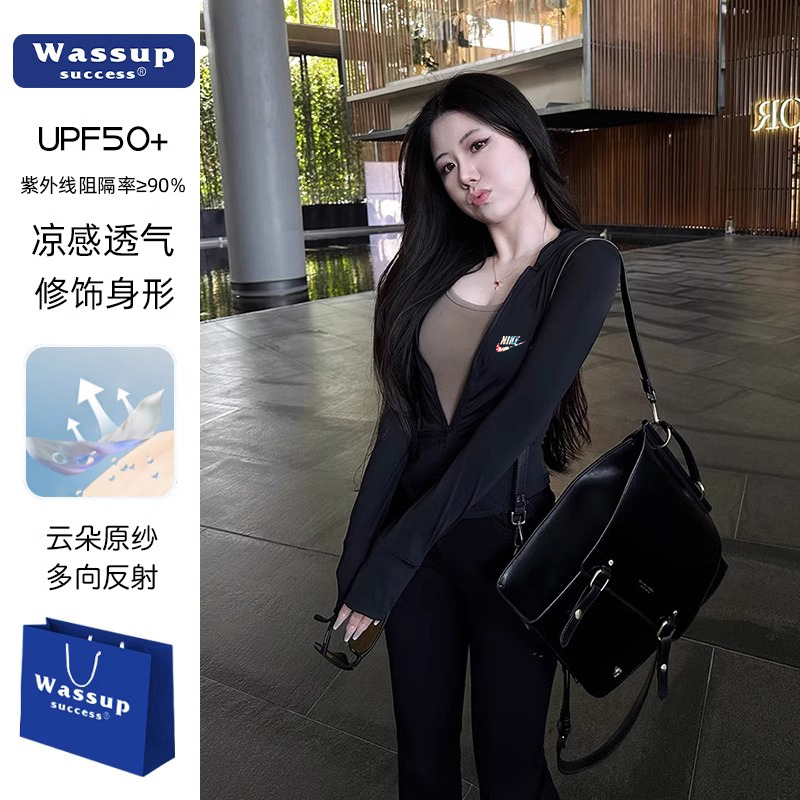 防晒衣女夏季2025新款防紫外线冰丝修身瑜伽运动轻薄纱防晒服外套