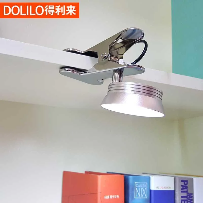 得利来夹子灯led夹式台灯学生阅读书桌灯调光调色鱼缸夹灯床新品