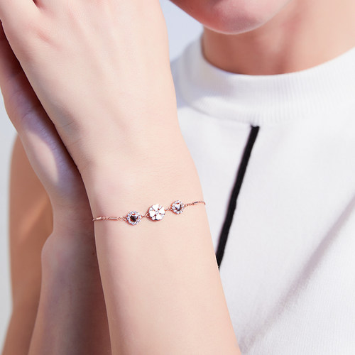 新真s925银四叶草手链女手串