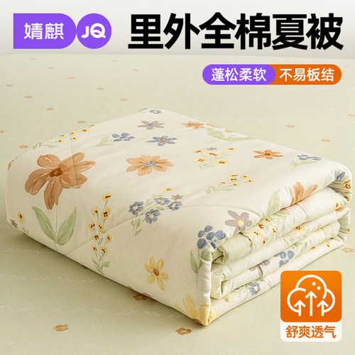 婧麒全棉棉花夏被家用卧室空调被