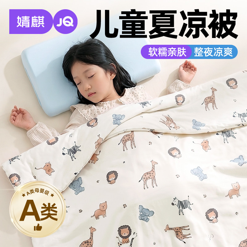 婧麒a类婴儿童夏凉被春秋空调午睡盖毯小宝宝薄款幼儿园专用被子A