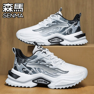 森马男鞋冬季加绒棉鞋运动休闲潮牌小众跑步厚底增高爆款老爹潮鞋