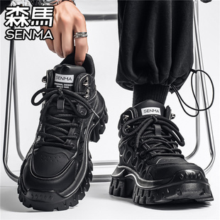 森马劳保男鞋冬季高帮户外登山运动防滑耐磨上班工作黑色马丁靴子