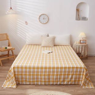 水洗棉床单单件1.5米单人学生宿舍双人床笠被单三件套男 新品 日式
