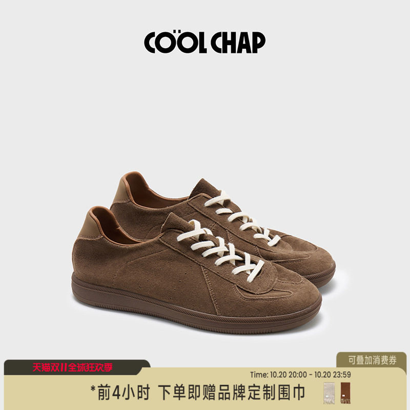 COOLCHAP裸穿简训系列2026秋季新款复古羊皮德训鞋女款休闲阿甘鞋