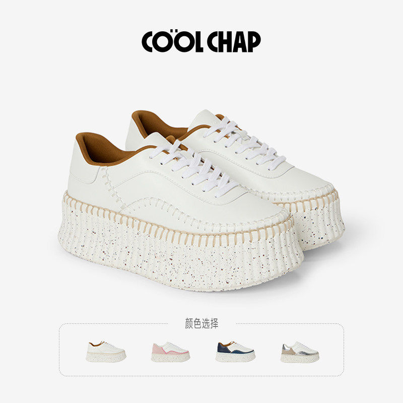 【达人】COOLCHAP吐司小白鞋女新款春季板鞋增高厚底松糕鞋