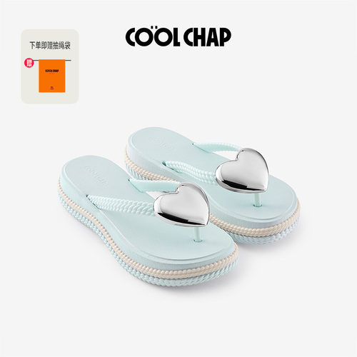 COOLCHAP浪花爱心人字拖