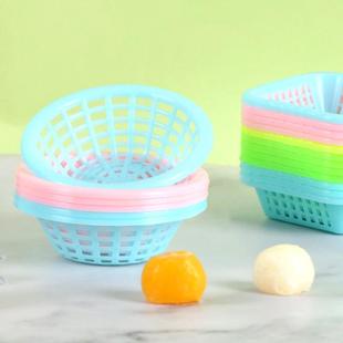 仿家真过家缩沥水篮子玩具食玩容你器迷厨房菜微篮