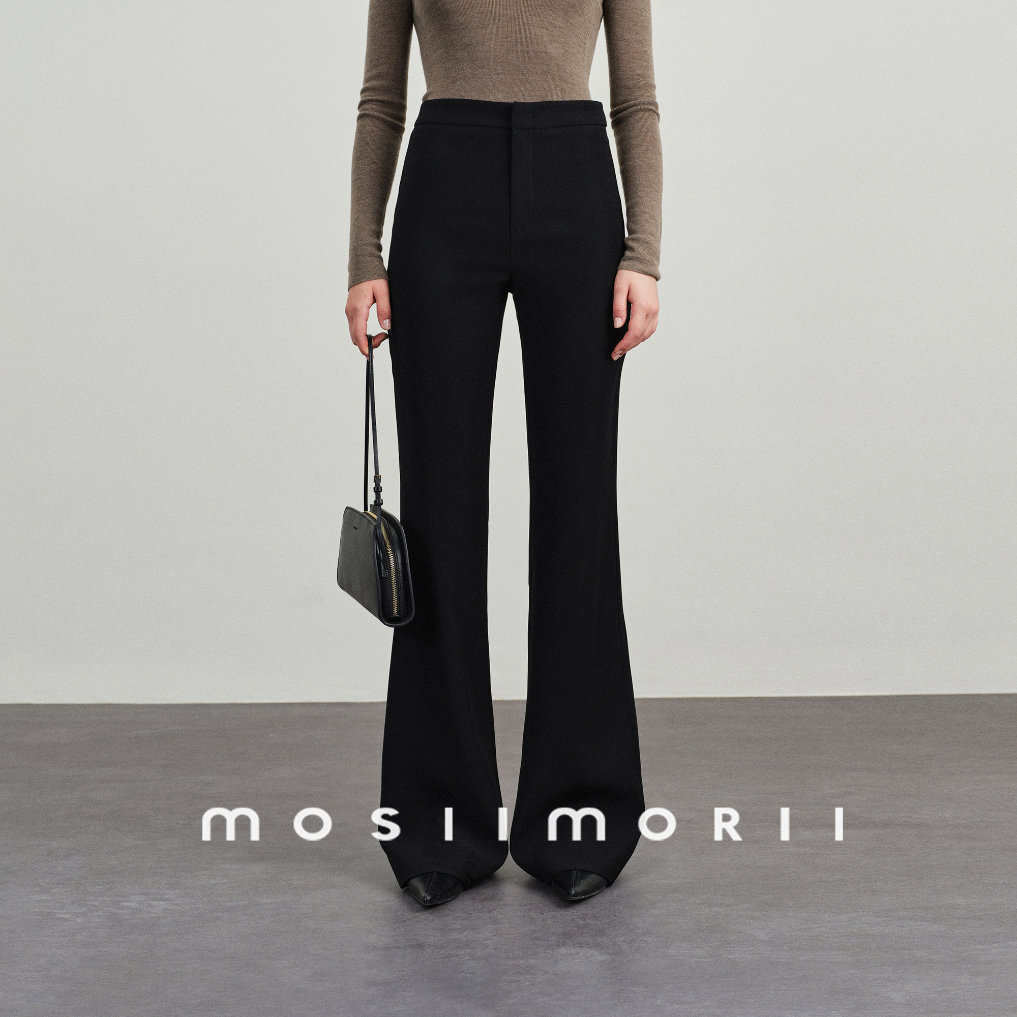 MOSIIMORII秋季显瘦微喇休闲裤女秋2026新款高级感垂坠感西装裤