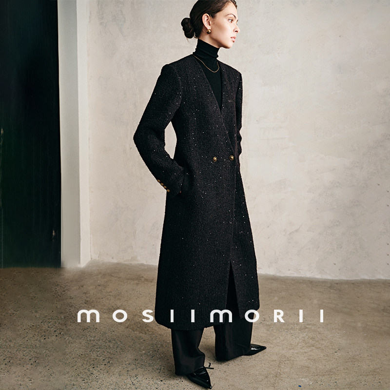 MOSIIMORII【光之诗】极简毛呢外套女2026年新款绵羊毛双面呢大衣