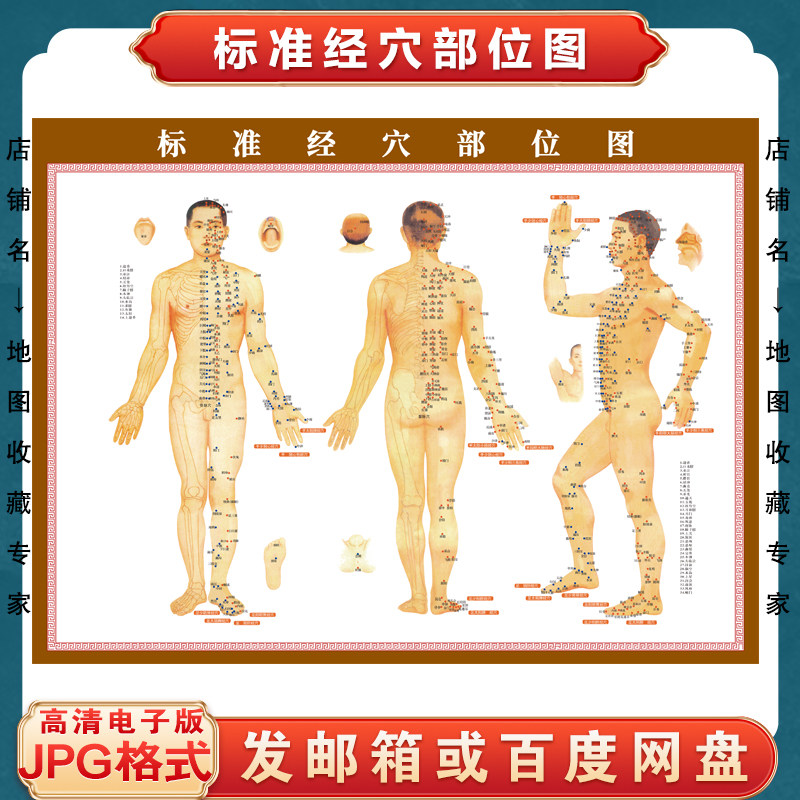 人体经络穴位标准图电子版文件素材高清大尺寸jpg图片素材