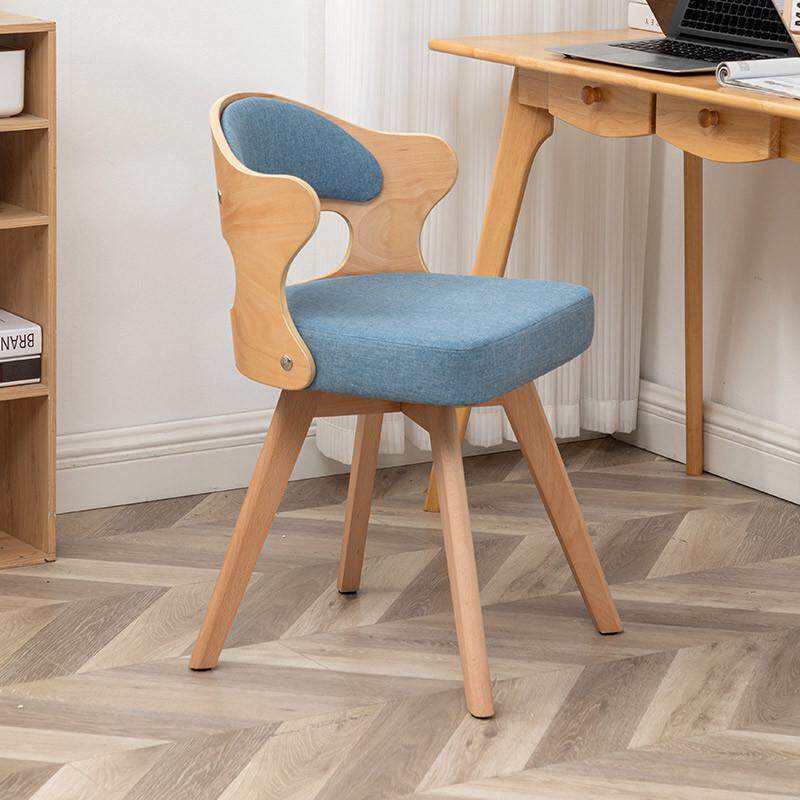 现代简约实木家用旋转电脑椅学生书桌椅小型小巧写字椅子靠背餐椅