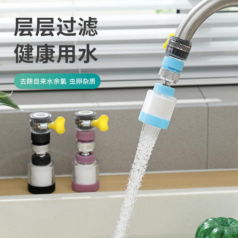 跨境滤芯款可旋转水龙头过滤可拆洗滤芯防溅水花洒家用厨房滤水器