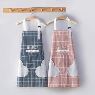 薄款 围裙家用厨房防水防油女夏季 日系餐饮专用家里家外半身工作服