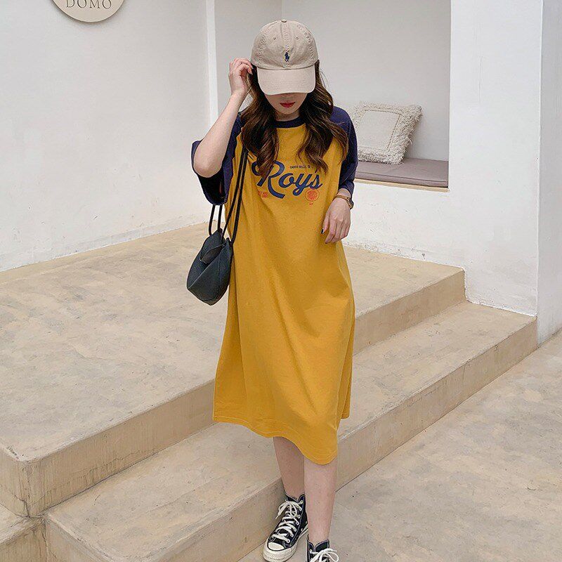 速发宽松睡衣夏天睡裙可外穿大版休闲家居服过膝长裙夏季连衣裙
