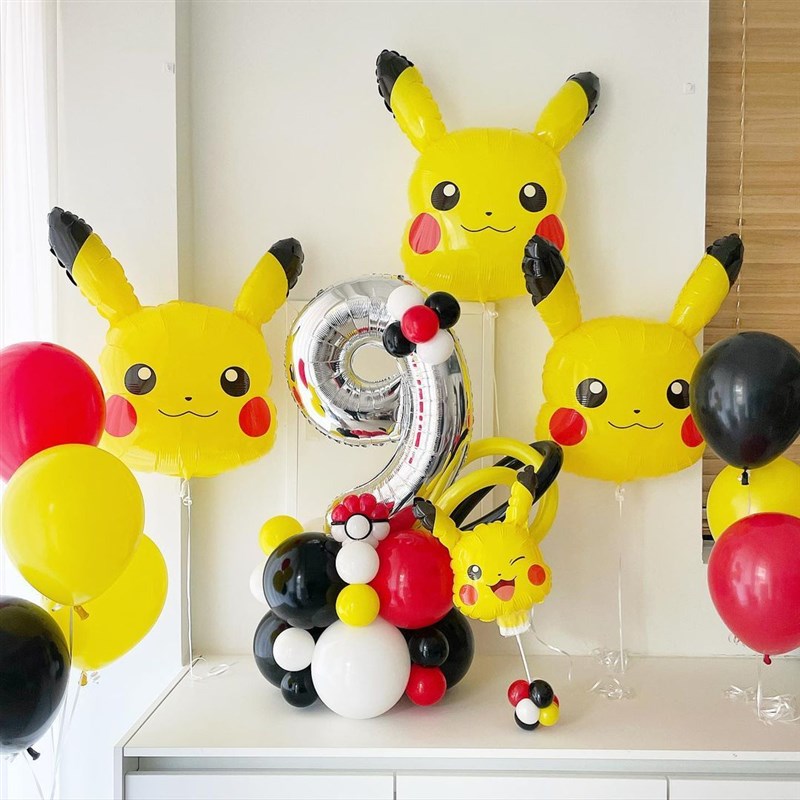 速发铝膜气球儿童男孩生日派对布置装汽球比卡丘精灵玩具
