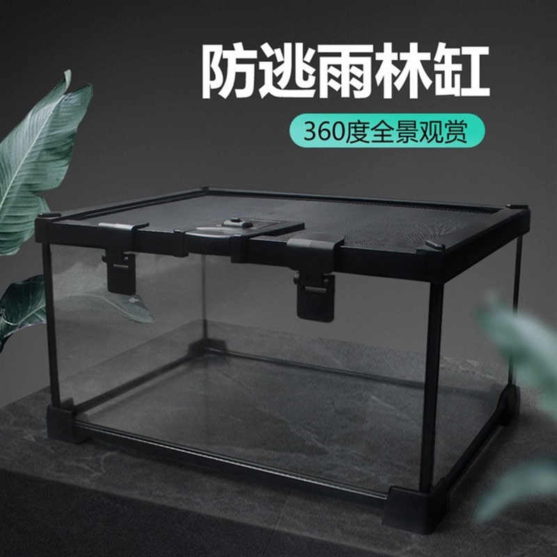 现货速发寄居蟹饲养箱套装爬宠守宫蜥蜴角蛙乌龟蛇虫玻璃雨林缸全