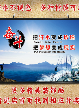 速发装饰画奋头壁画劝学贴斗床画字画正能量挂墙画办公室励志挂画