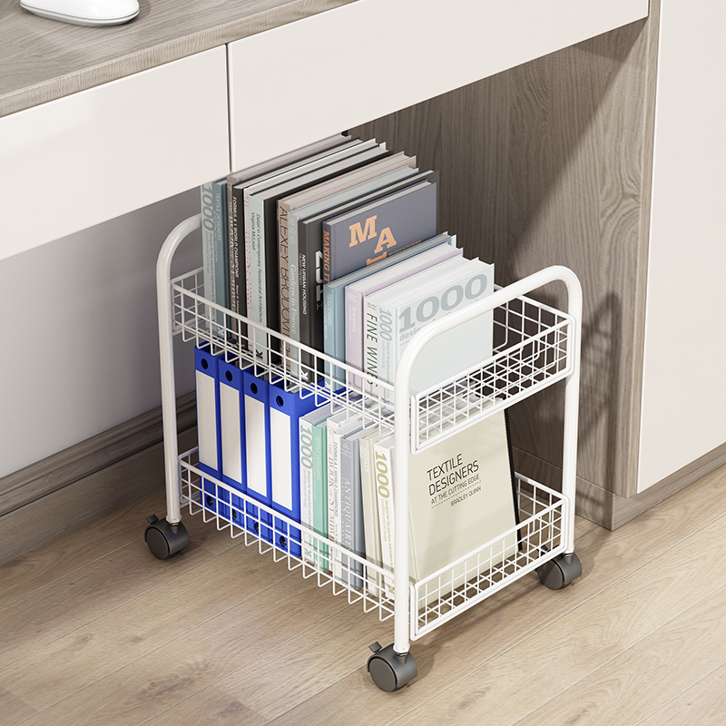 速发办公桌下收室柜办公纳小推车置物架床架移动书头工位桌边放包