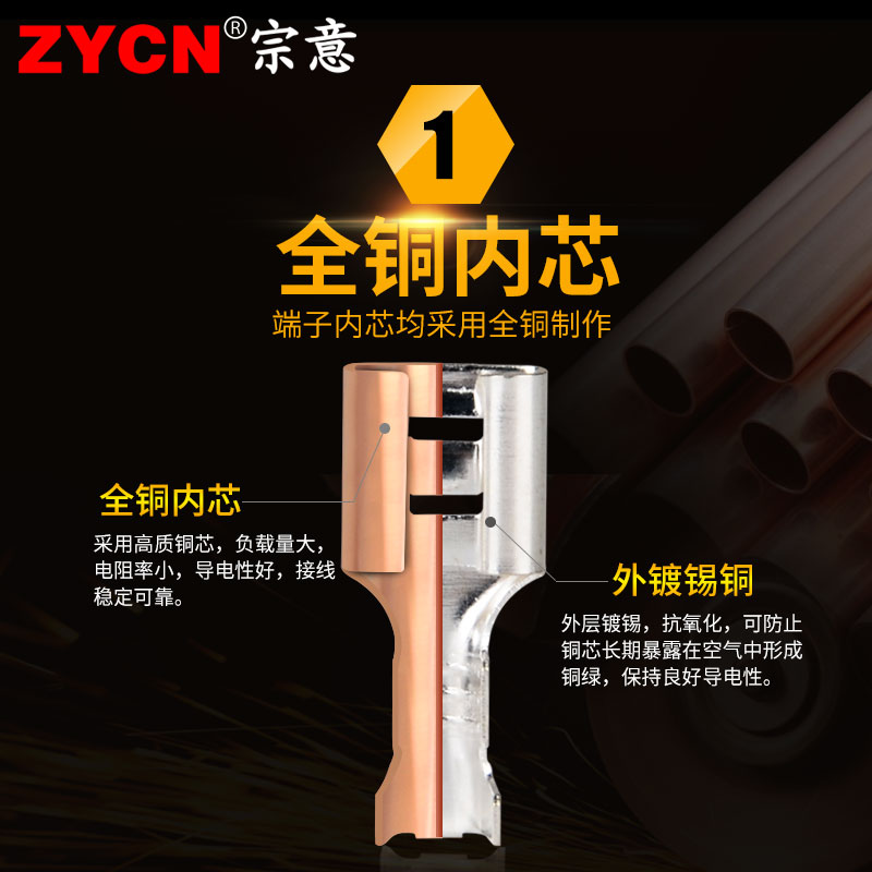 现货速发6合1盒装2.8/4.8/6.插簧+护套各50套插拔式冷压接线端子